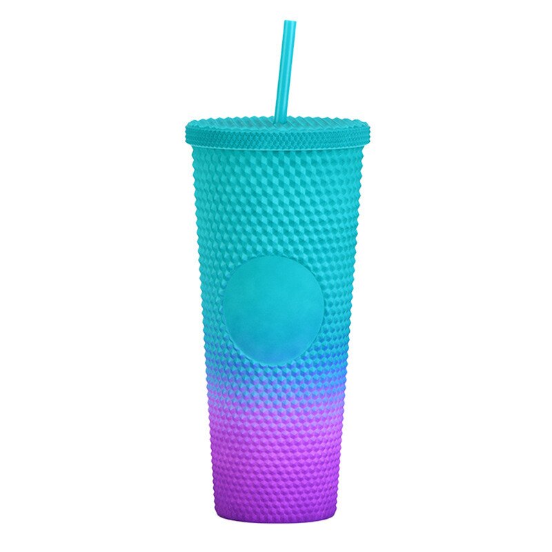 710ml Kaffee Tasse Sommer Kalten Wasser Becher Becher Tasse Mit Stroh Doppel Schicht Kunststoff Durian Diamant Strahlende Göttin tassen: 18