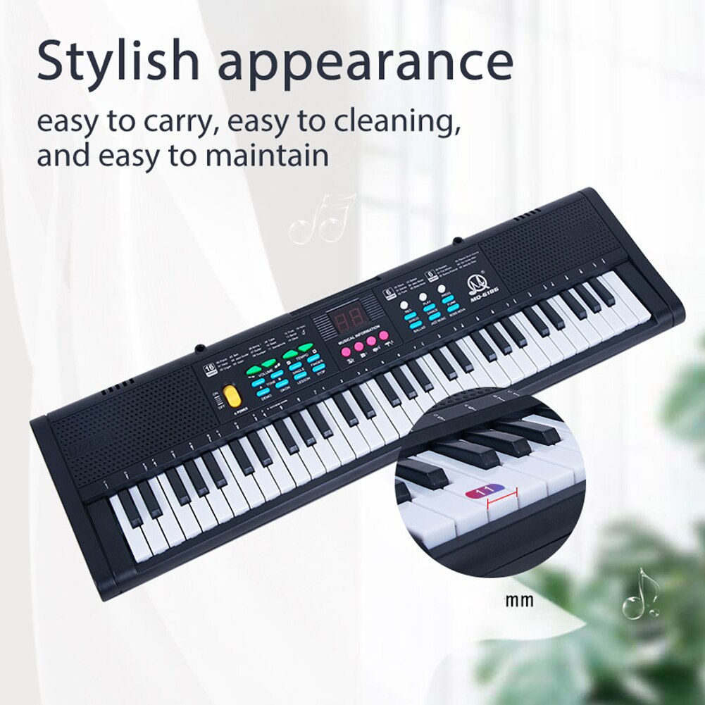 61 Key Electronic Keyboard with Digital Display Screen Kid Multifunctional Electric Piano with Microphone Interface for Beginner