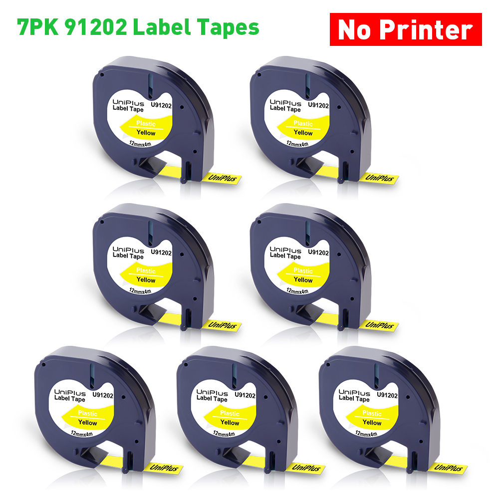 Dymo Labeling Machine Dymo Letratag 100H Dymo LT100H LT-100H Dymo Labeller with 7PK Compatible Dymo Tape 12267 12mm LT Label: 7PK 91202