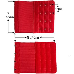 3 stk bh-forlengere stroppspenneforlengelse 3 rader 4 kroker dame-bh-forlengerforlengere stropper undertøy 5 farger  n92 z44: Rød