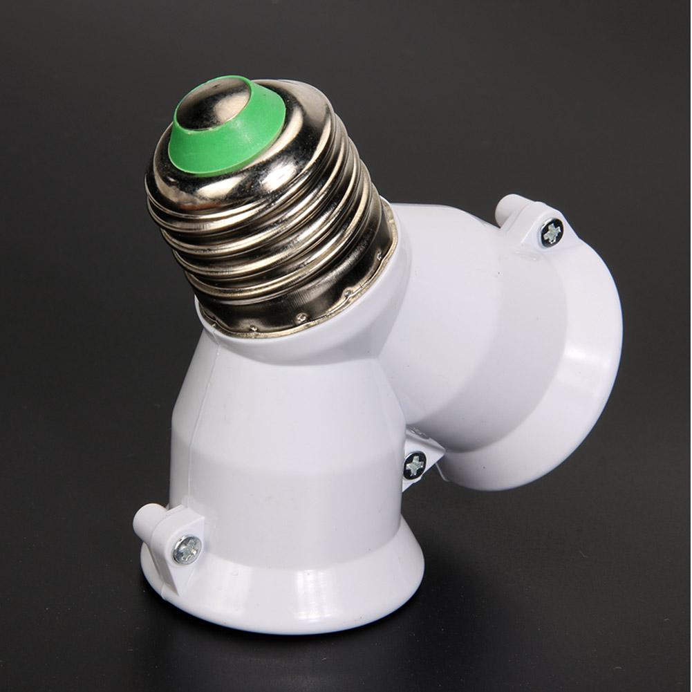 Extensor de bombilla 2 en 1, doble casquillo E27, adaptador de contacto divisor, enchufe, soporte de bombilla de luz halógena, cobre