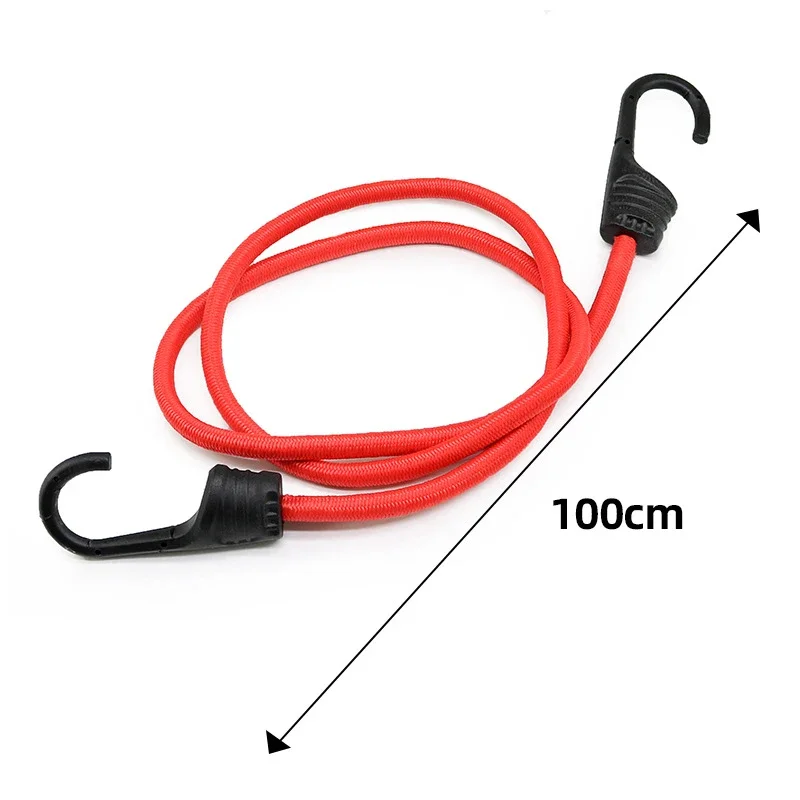Motorfiets elastische bagagerek met haken, verstelbare elastische bagageriem, motorfiets bagagebevestigingsriem, fietsaccessoires: zwart