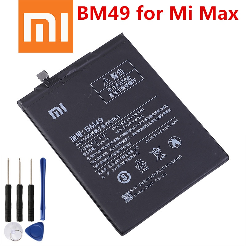 Xiao Mi Originele Telefoon Batterij BM49 Voor Xiaomi Max Mimax 4760Mah Telefoon Vervangende Batterijen