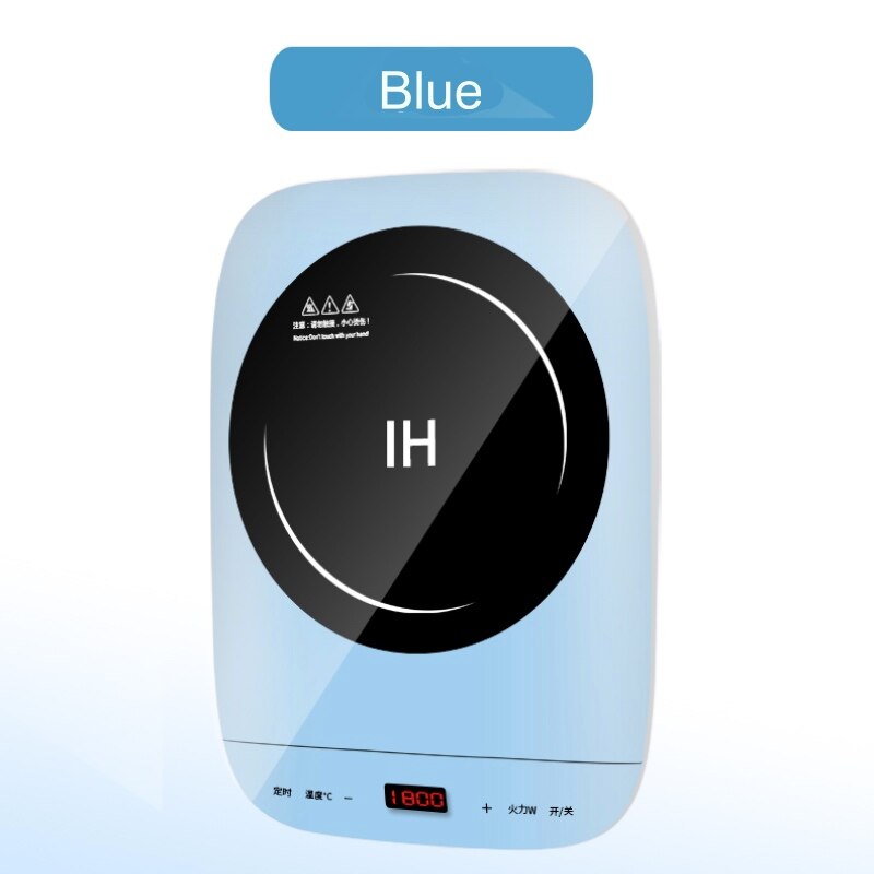 Electric Touch Control Induction Cooker Electromagnetic Oven Pot Heating Stove Adjustable Mode Household Cooktop 2100W: Sky Blue