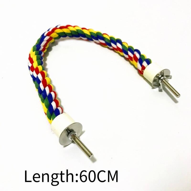Juguetes para pájaros colgantes Multicolor, cuerda elástica para pájaros, Calopsita, accesorios para loros,: 60cm