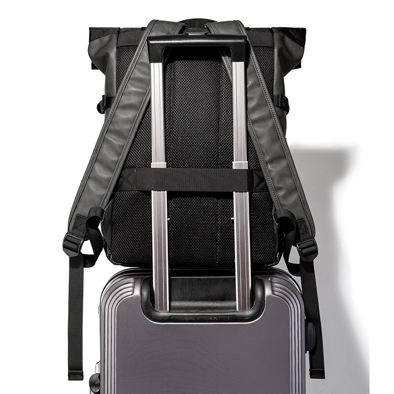 Vicuna polo stor kapacitet læder rejse rygsæk til mænd vintage stil dobbelt bælte spænde åben laptop rygsæk afslappet dagsæk