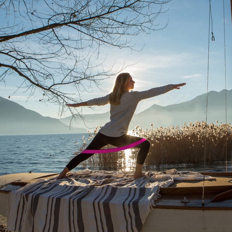 4 stk treningsmotstandsbånd Fitness trening styrke motstandsbånd pilates sport gummi Fitness bånd