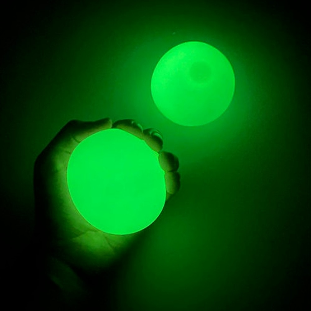 6cm Luminous Balls High Bounce Glowing Stress Ball Sticky Wall Home Party Decoration Kids Anxiety Toy Glow In The Dark