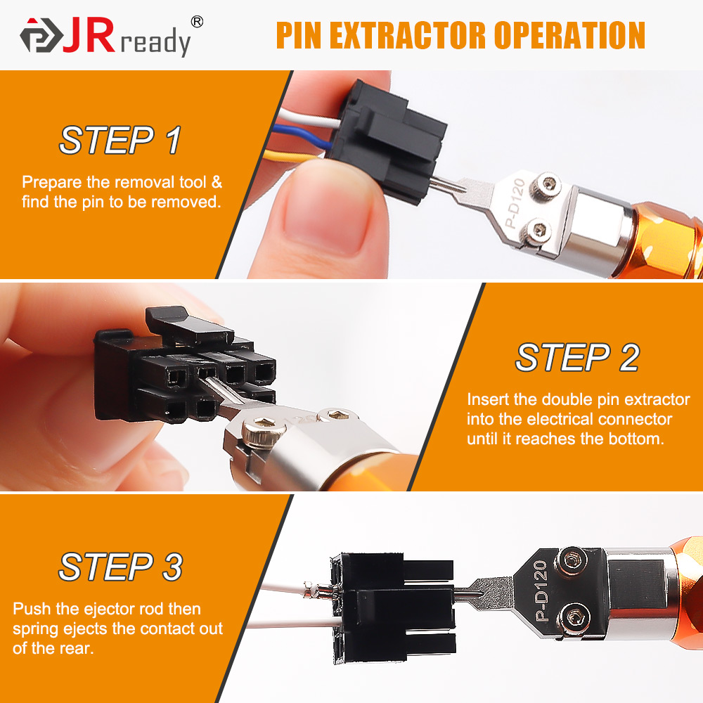 Jrready St5262 Ejector Staaf Pin Extractor-Molex Power Connector Terminal Removal & Computer Draad Extractor Tools-2Pcs