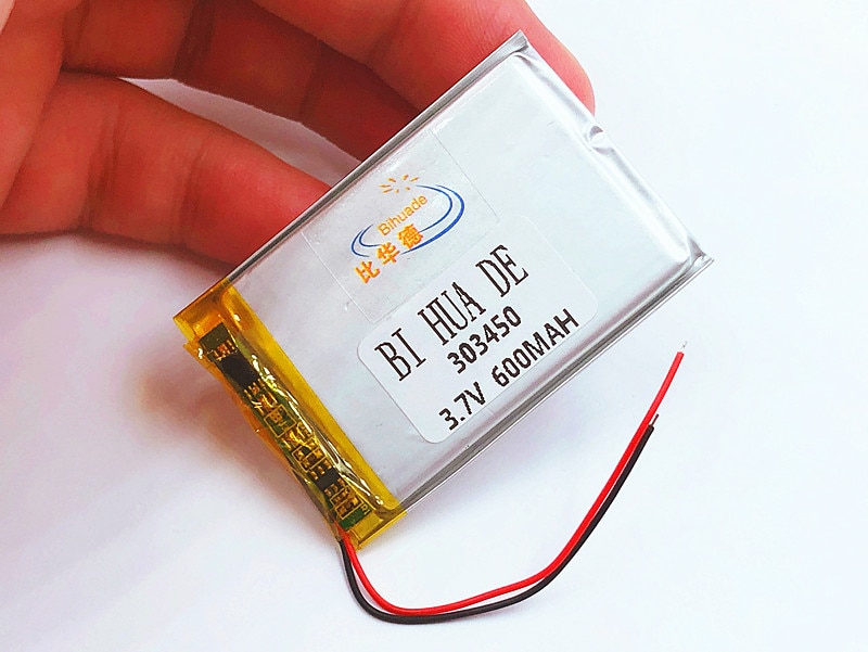3.7 V, 600 mAH 303450 303550 PLIB polymère lithium ion/Li-ion batterie Rechargeable pour dvr, GPS, mp3, mp4, E-book, lumière LED, haut-parleur