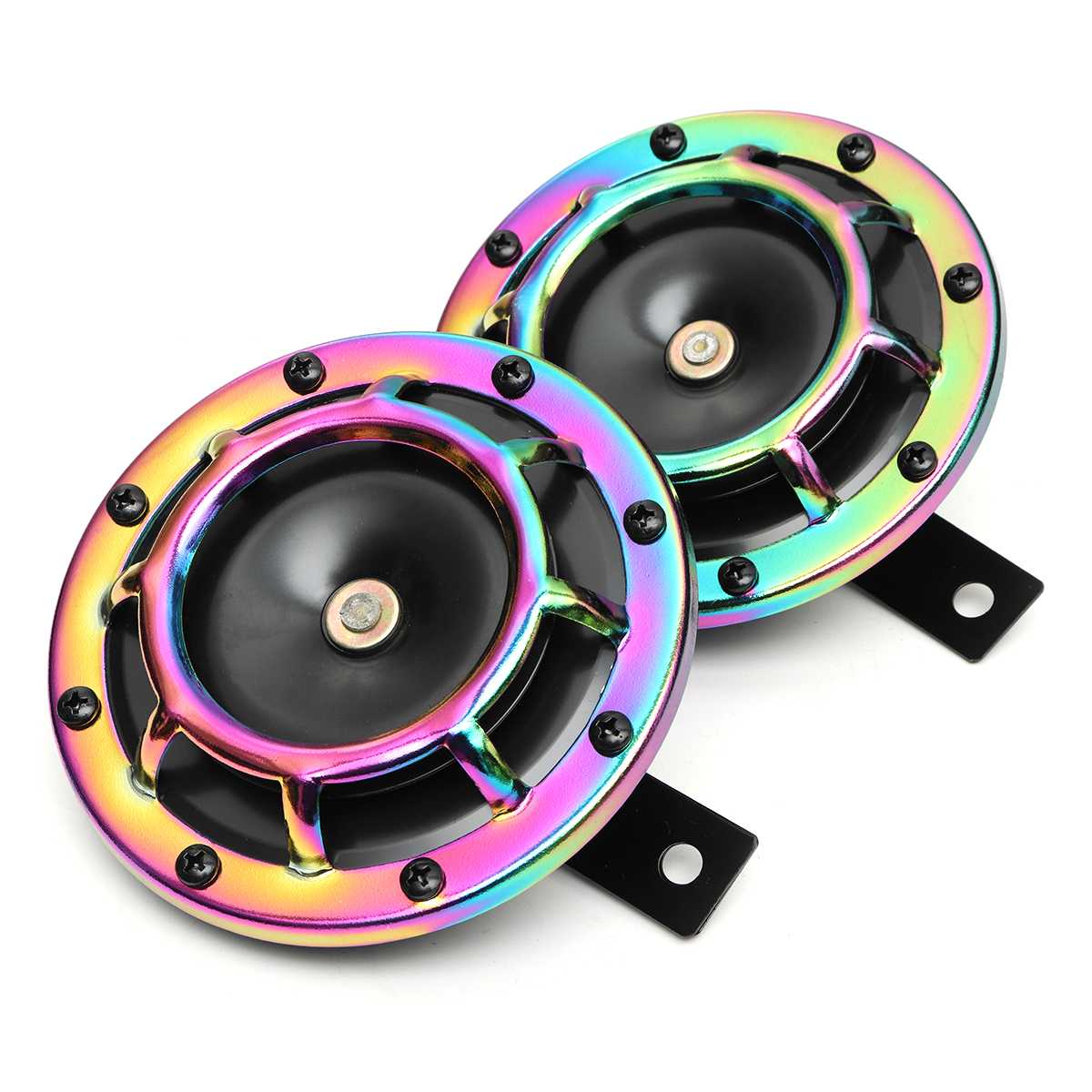 Universele 12v 139db grille montage dubbele supertoon elektrische auto claxon sirene dubbele toon elektrische pomp luide luchthoorn: Default Title