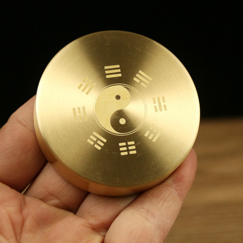 Draagbare Chinese Gossip Messing Papier Gewicht Ronde Presse-papier Metalen Chinese Brush Pen Schilderen Papier Gewicht Metalen Decoratie