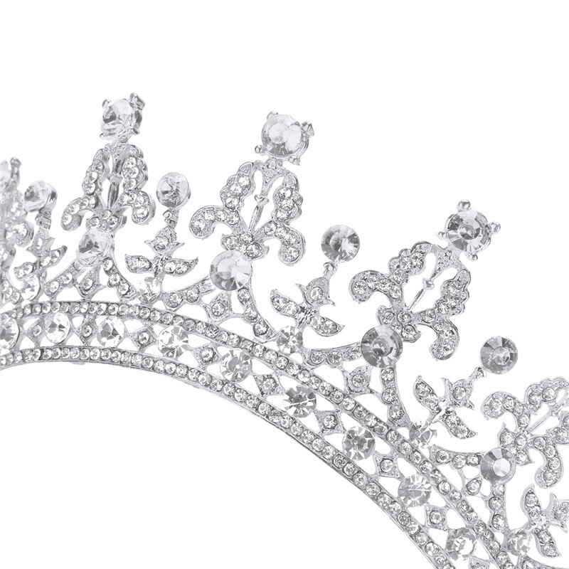 Women Girls Crystal Rhinestone Princess Tiara Headband Pageant Quinceanera Prom Bridal Wedding Crown Headwear Hair Accessories