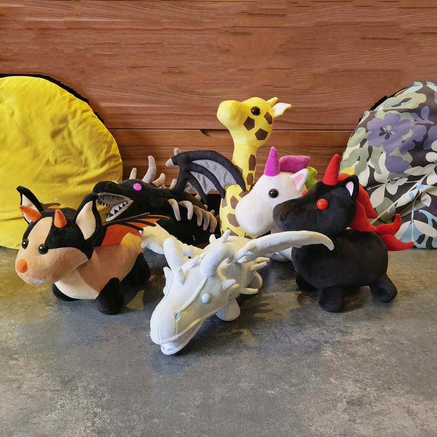 Murciélago dragón sombra dragón unicornio malvado jirafa dragón escarchado juguetes de peluche mascotas muñeco de peluche Aminal Plushie juguete