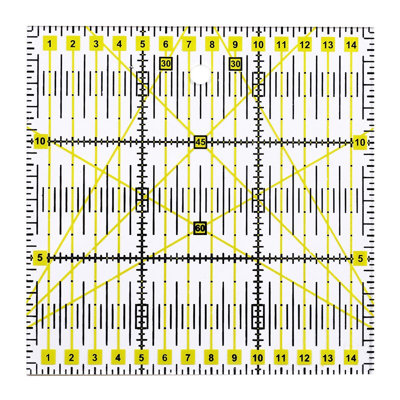 1Pc High-grade Multi-Function Acrylic Drawing Ruler 15*15cm Sewing Measuring Patchwork Yardstick Rulers School Office Supplies: 02
