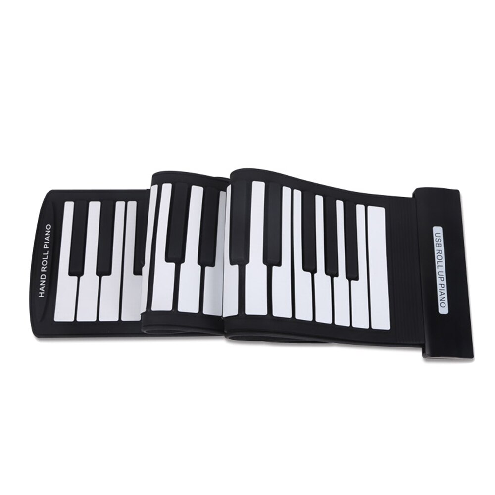 Flexible Piano 61 Keys Electronic Piano Keyboard Silicon Roll Up Piano Sustain Function USB Port with Loud Speaker