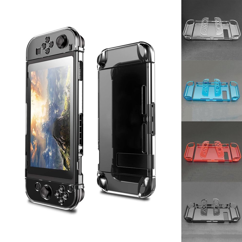 Capa de proteção para computador rígido para nintend interruptor destacável caso escudo plástico cristal suporte tv base console controlador suprimentos