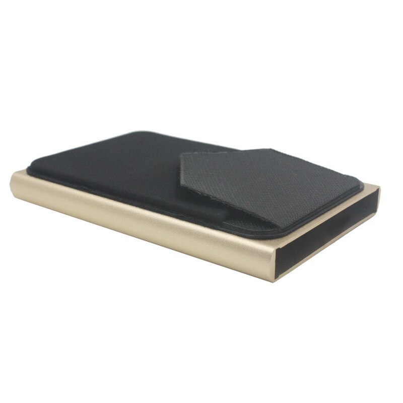 Slim Alumínio Pop-Out RFID Card Holder, Elastic Back Pouch, ID Credit Card Holder, Blocking Protect, Travel Wallet: CINZA