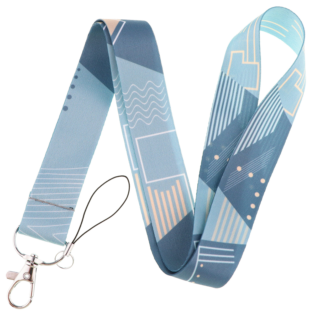 Minimalism Lanyard Colorful Print Neck Strap for key ID Card Cellphone Straps Badge Holder DIY Hanging Rope Neckband Accessories: Champagne gold