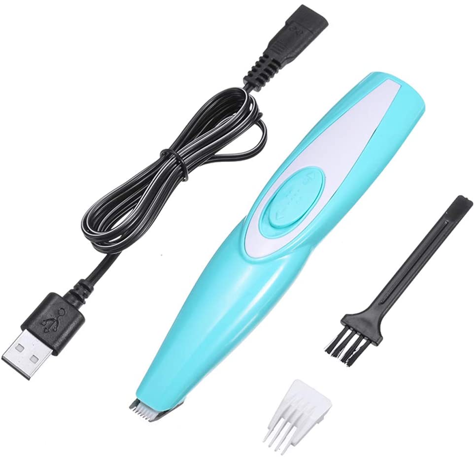 Pet Grooming Machine Dog Cat Hair Trimmer Electrical USB Rechargeable Pets Clippers Pet Foot Butt Ear Eyes Hair Remover Cutter: Green