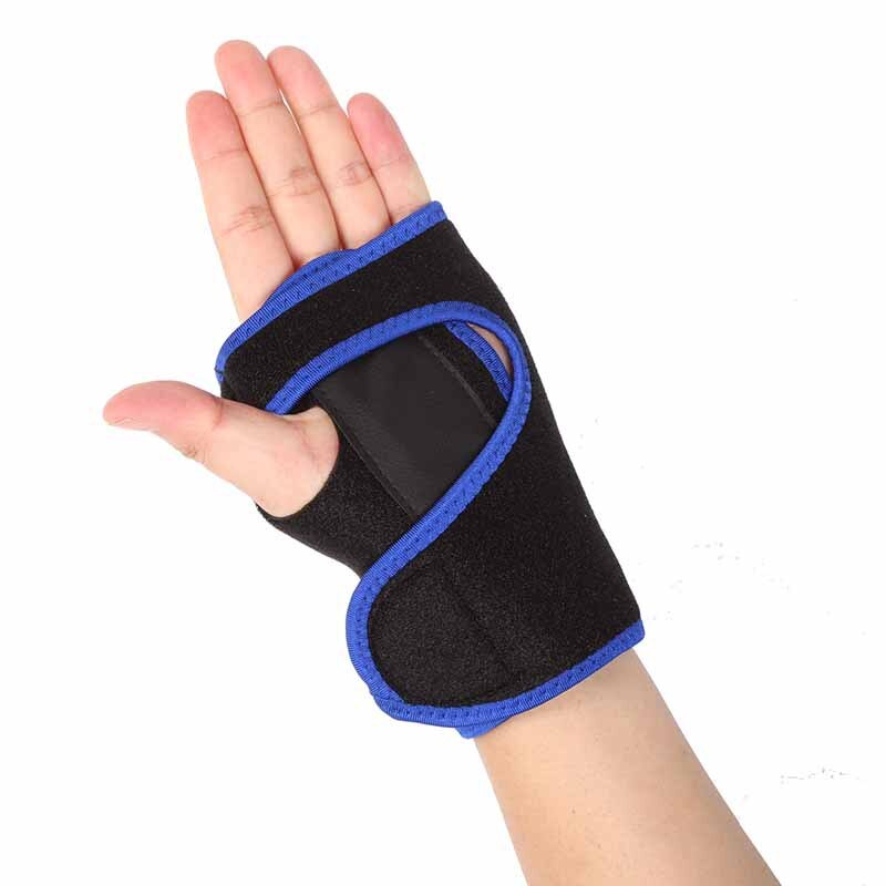 Removable Adjustable Wristband Steel Wrist Support Carpal Tunnel Splint Arthritis Sprains Strain Protector Useful Outdoor 1 PC: Black blue left