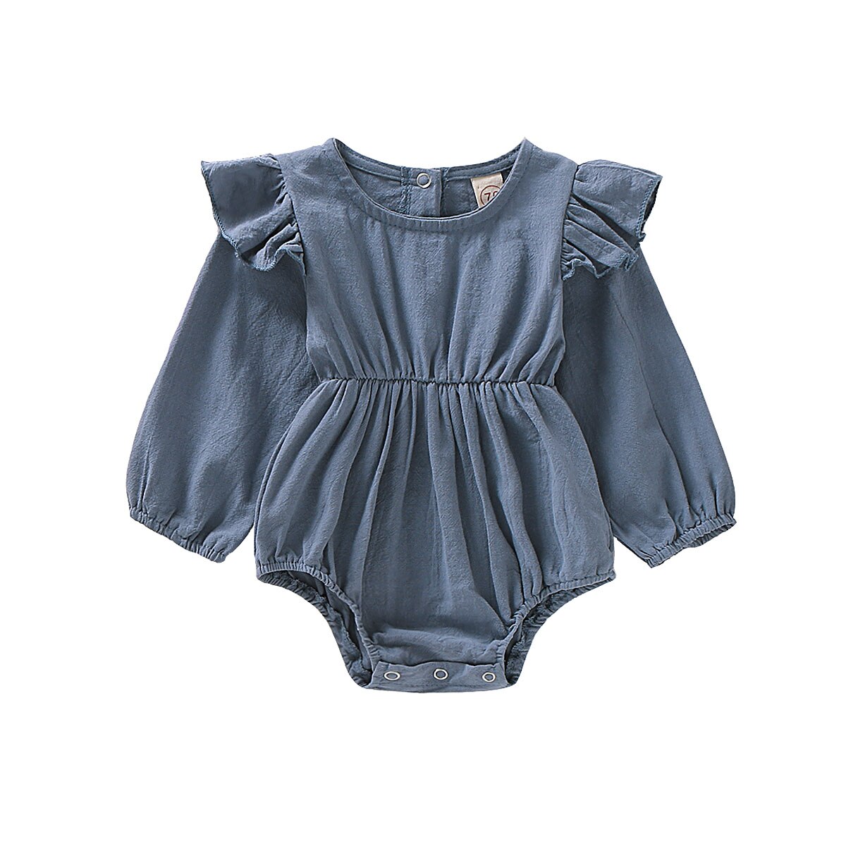 0-24M Baby Meisjes Lange Mouw Romper Meisje Katoen Bodysuit Baby Jumpsuit Kleding Todder Solid Lange Mouwen Outfits kids Rompertjes: Blauw / 6m