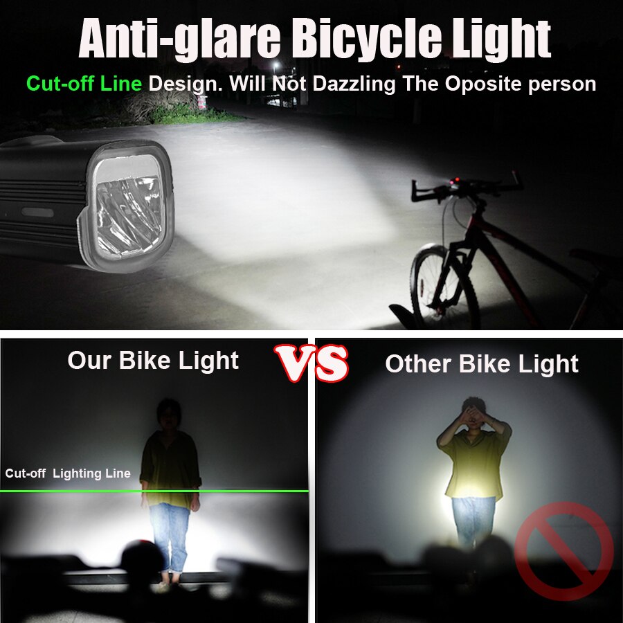 NEWBOLER-luz delantera para bicicleta, linterna recargable vía USB, resistente al agua, para ciclismo de montaña o carretera