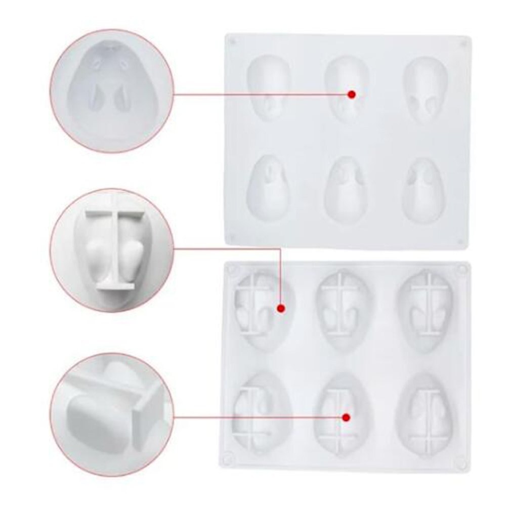 6 Siliconen Mould Voor Bunny Mousse Cake Kom Taart Ijs Gelei Silicone Bakvorm Bakken Taart Tools