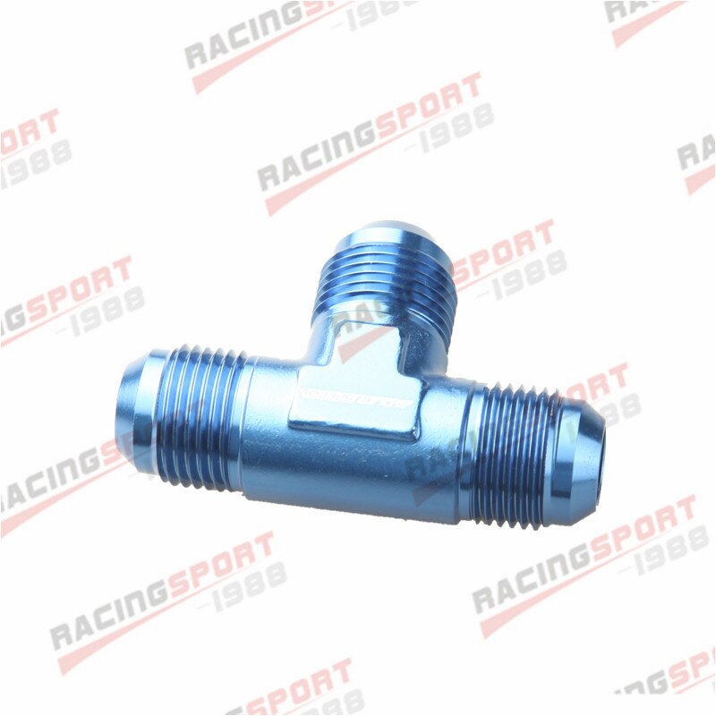 Adaptateur de raccord en t évasé mâle à mâle 10AN AN10 en aluminium noir/bleu