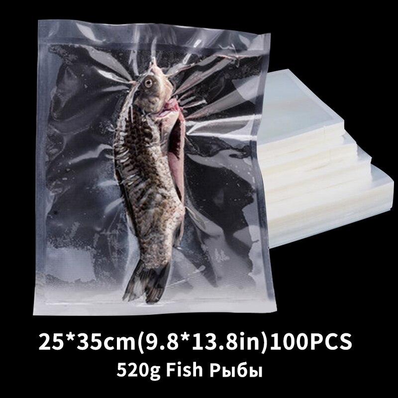 100PCS /Lot Vacuum Bags For Food BPA-Free Storage Film Heated& Freezer Bags Kitchen Food Grade Packaging Bag For Vacuum Sealer: 25-35cm100pcs