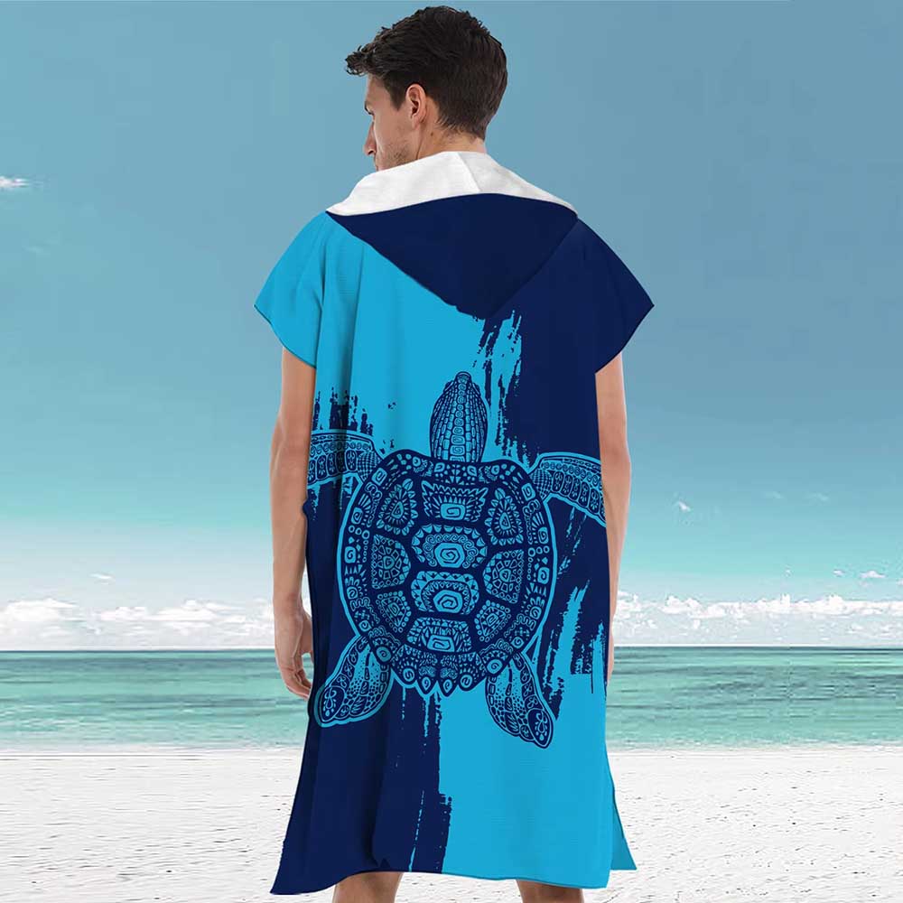 Surfponcho, waterabsorberende capuchon, microvezel strandlaken, badhanddoek, zwemhanddoek, wetsuit poncho voor volwassenen: groen