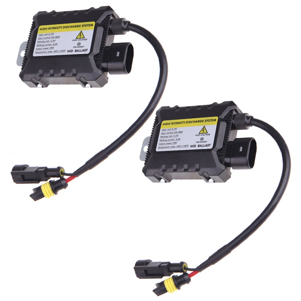 Kit de conversión de xenón de balasto ligero Universal, 55W, Digital, Delgado, HID, 55W, H1, H3, H4, H7, H8, H9, H10, H11, H13, 9005, 9006, 2 uds.: Default Title