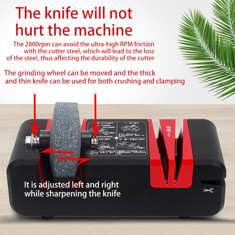 Afilador de cuchillos multifunción 220V afilador rápido eléctrico para el hogar, amoladora de cuchillos automática, cuchillo de cocina, amoladora, enchufe de la UE