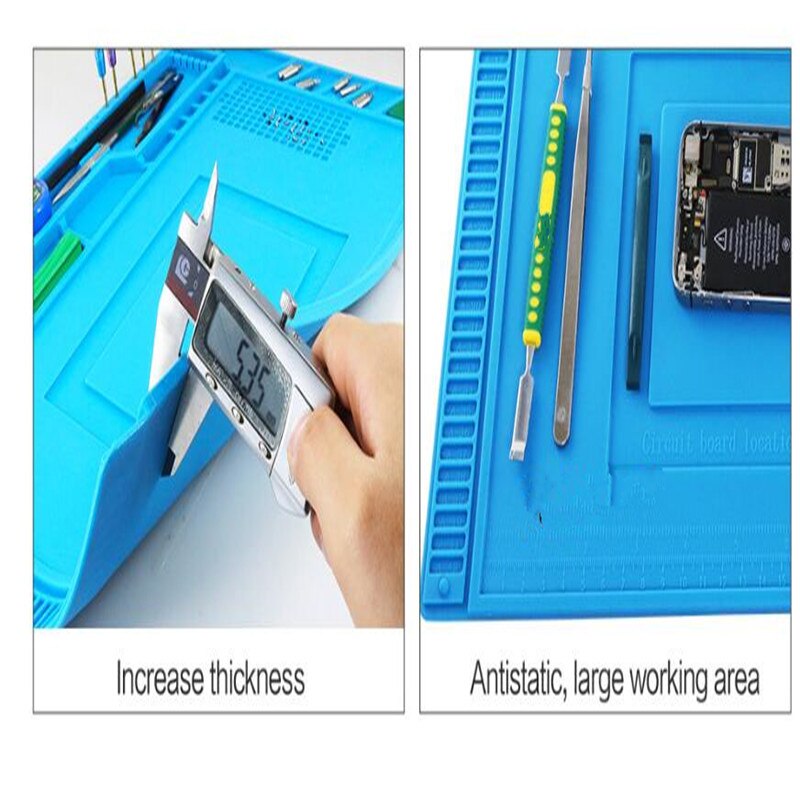 Mobile phone repair silicone work mat High temperature resistance workbench anti-static with magnetic parts suction