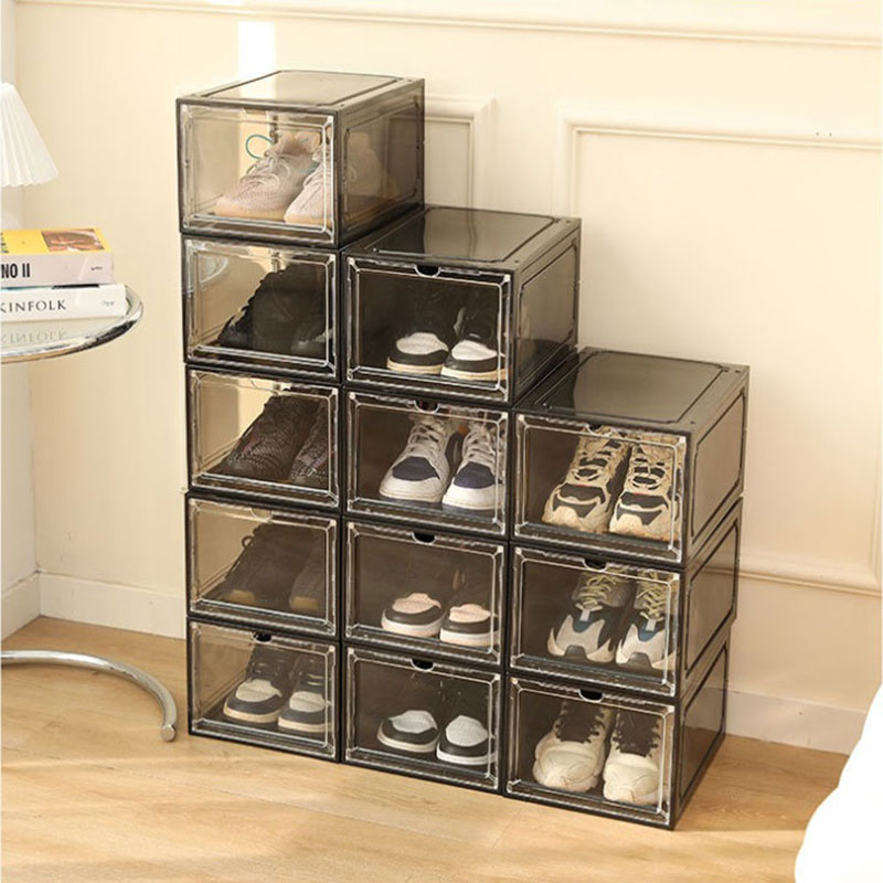 Sneaker High-top Shoes Organizer Boxes Transparent Shoe Storage Box Stackable Cabinet Dustproof Shoes Organizers Shoerack