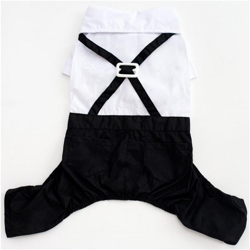 Pet Hond Kat Kleding Prince Tuxedo Strikje Pak Chihuahua Jas Knappe Huisdieren Hond Pak Trouwjurk Jumpsuit Jas S-XXL: XXL / Bruin