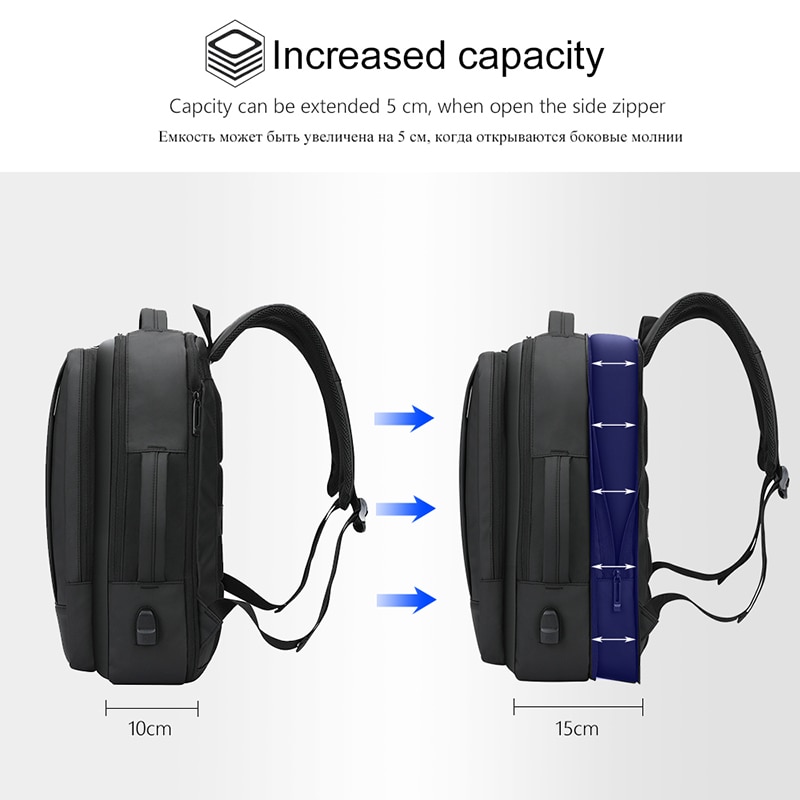 Vormor Mode Mannen Rugzak Waterdicht 14 15.6 Inch Laptop Rugzakken Zakelijke Usb Opladen Mannelijke Reistas