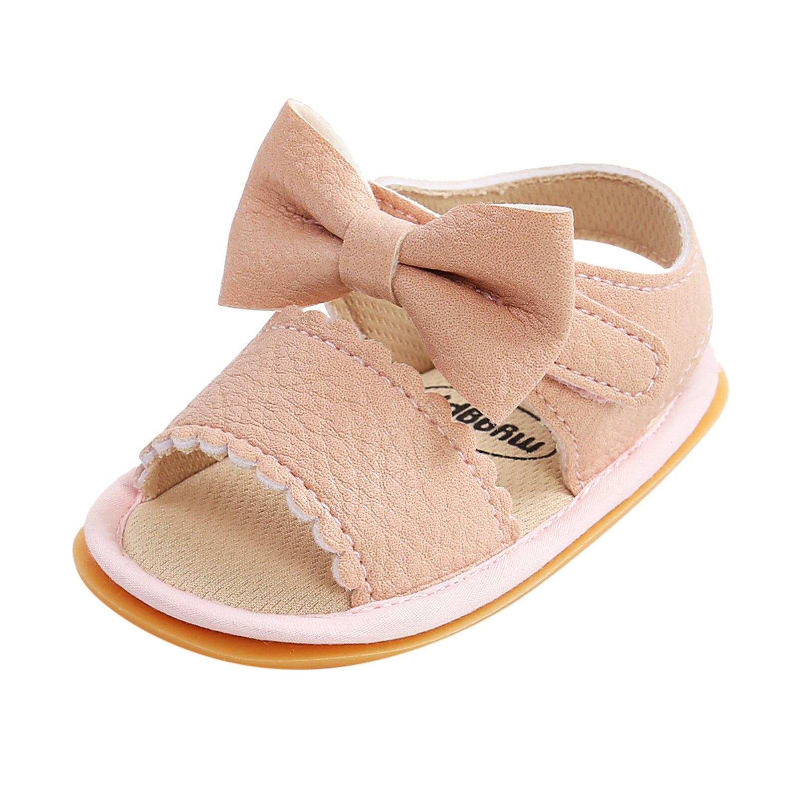 Baby Shoes Newborn Boys Girls Bow Sandals Soft Non-Slip Rubber Sole Summer Flat Walking Toddler Shoes Infants Kids Baby Sandals