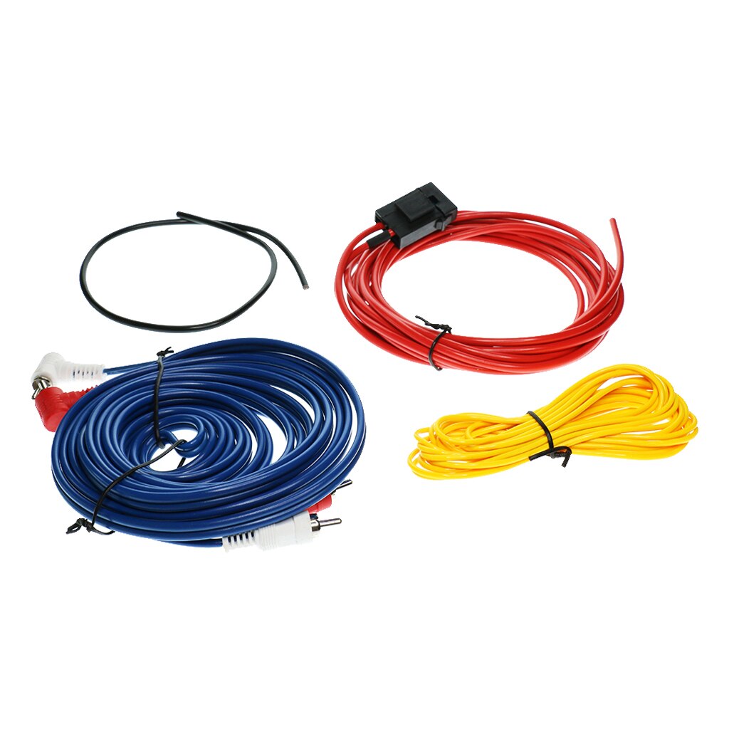 Set of 4 Car Stereo Audio Subwoofer Amplifier Wiring Wire Cable Kit Low Noise and Distortion