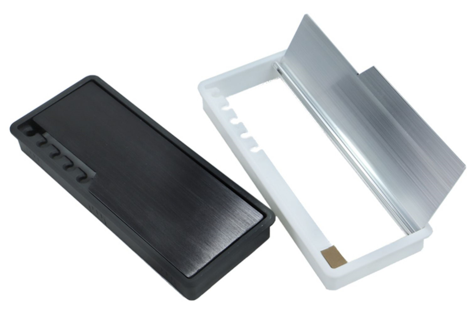 Rectangular Computer Desktop Line Hole Decorative Cover Aluminum Desk Outlet Wire Hole Cover Grommet Desk Cable Hole Cover