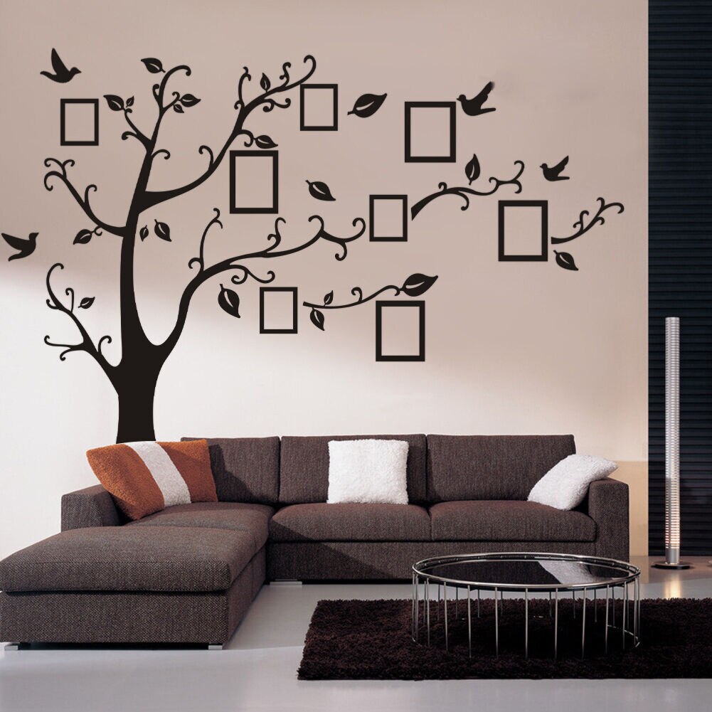 Grote 70*120 cm/55 * 110in DIY Familie Foto 3D Muurstickers Boom Voor Woonkamer Liefde vinyl Stickers Wall Art Slaapkamer Home Decor