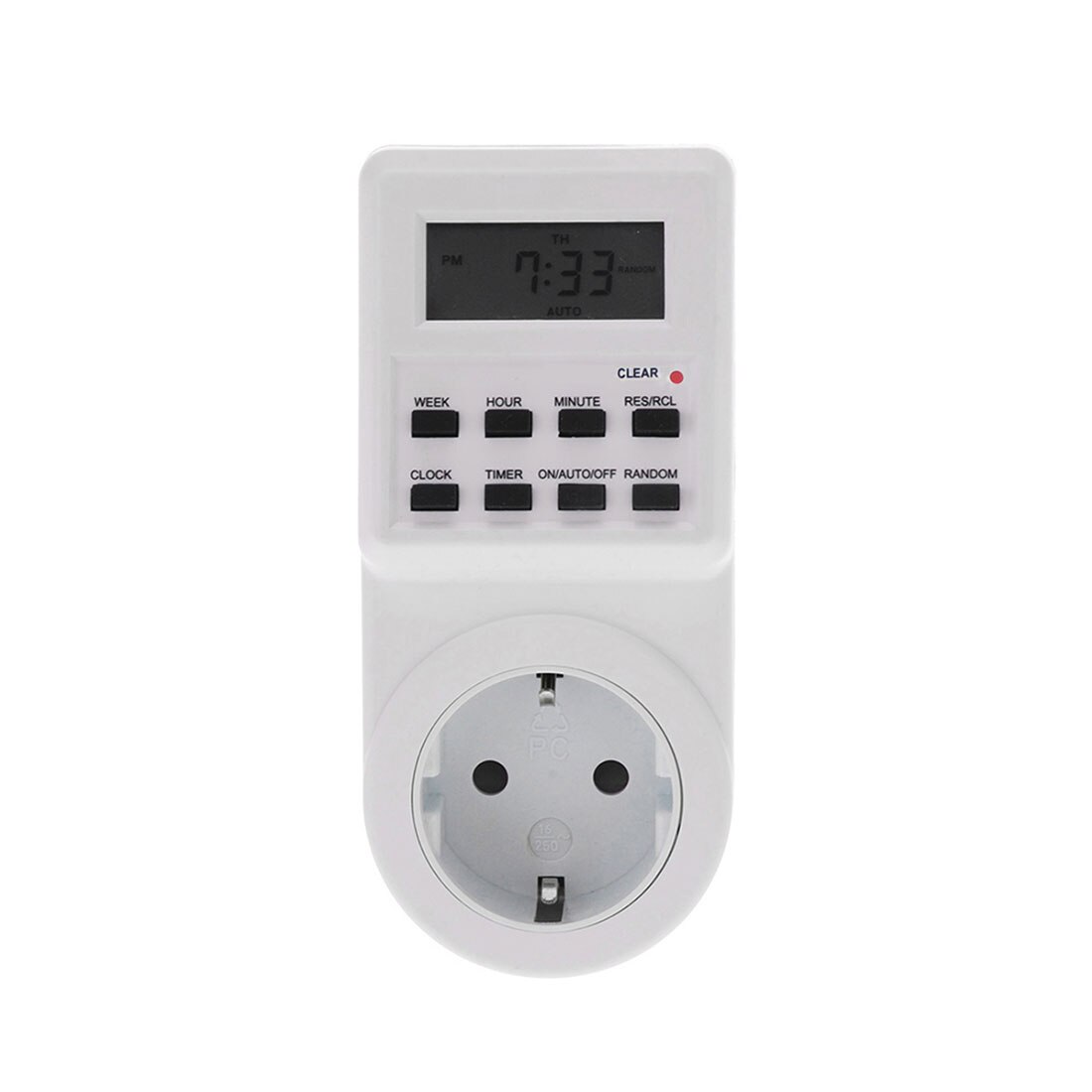 Portable Plug in Digital Timer 24h 7day Week Timer LCD Display Timing for Indoor Lights/TV/PC/Fans/Kitchen US/EU Plug: EU Plug