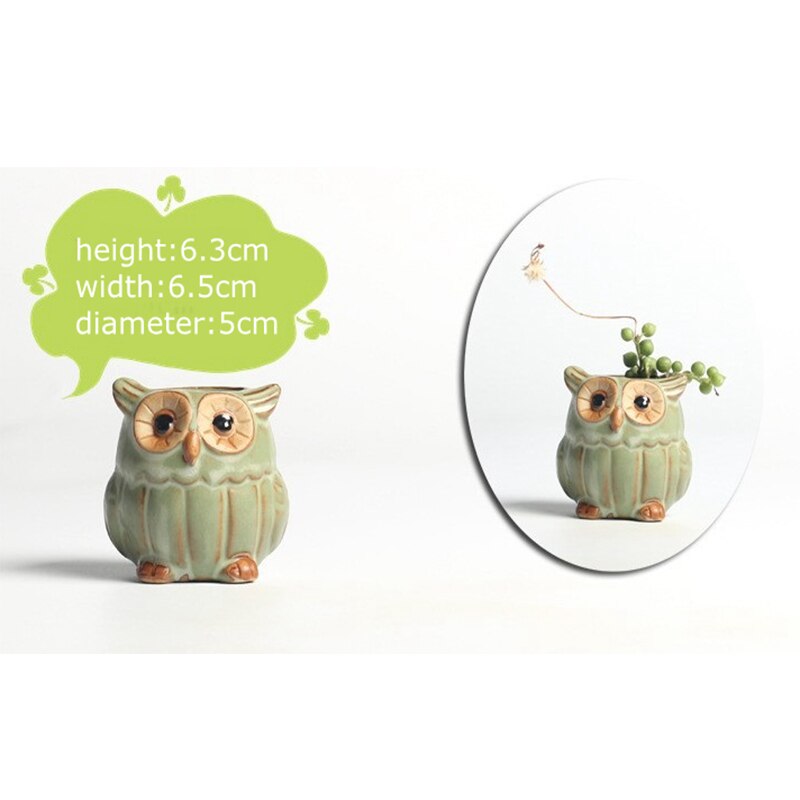 Pot de fleurs en forme de hibou, 5 pièces, en céramique, bureau, plantes, , Succulent, décoration de jardin pour la maison, extérieur