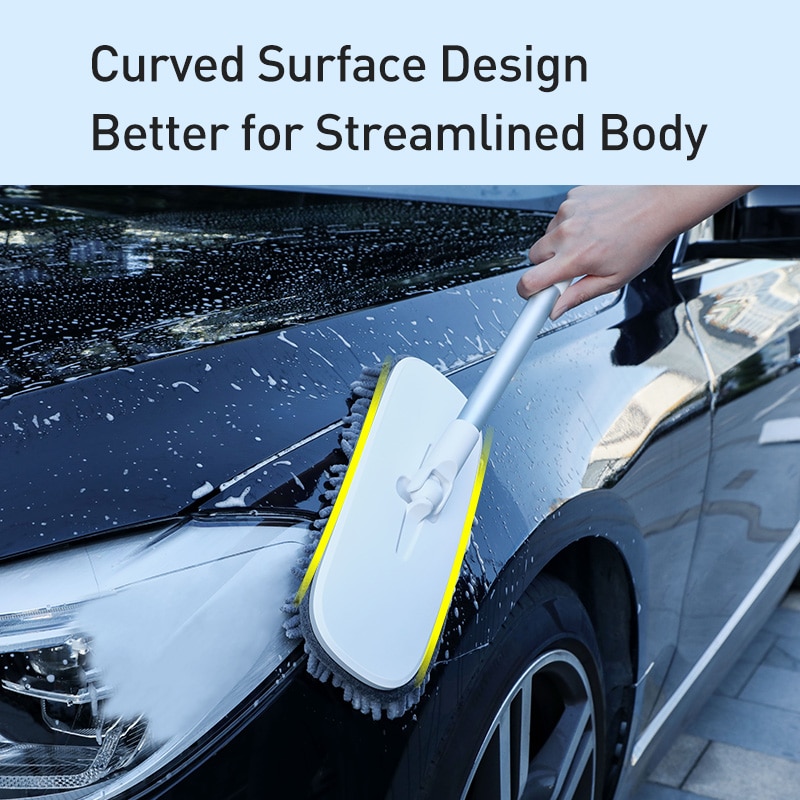 Baseus-mopa para suelo de microfibra cepillo de lavado de coches, manos libres, cepillos de limpieza de vehículos, mopa plana suave, herramientas de limpieza del hogar