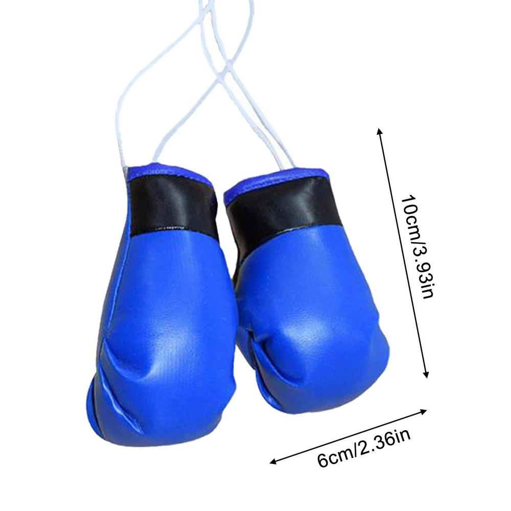 Mini-Boxhandschuhe, 2 Stück, zum Aufhängen, Boxhandschuhe für Auto, Spiegel, Miniatur-Boxhandschuhe, , Weihnachten, Ornament, zum Aufhängen von Erwachsenen und Kindern: Blau
