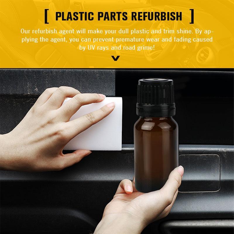 Agente de restauración de plástico para el cuidado de la pintura del coche, líquido hidrofóbico para Interior, limpiador de cera, 10ml