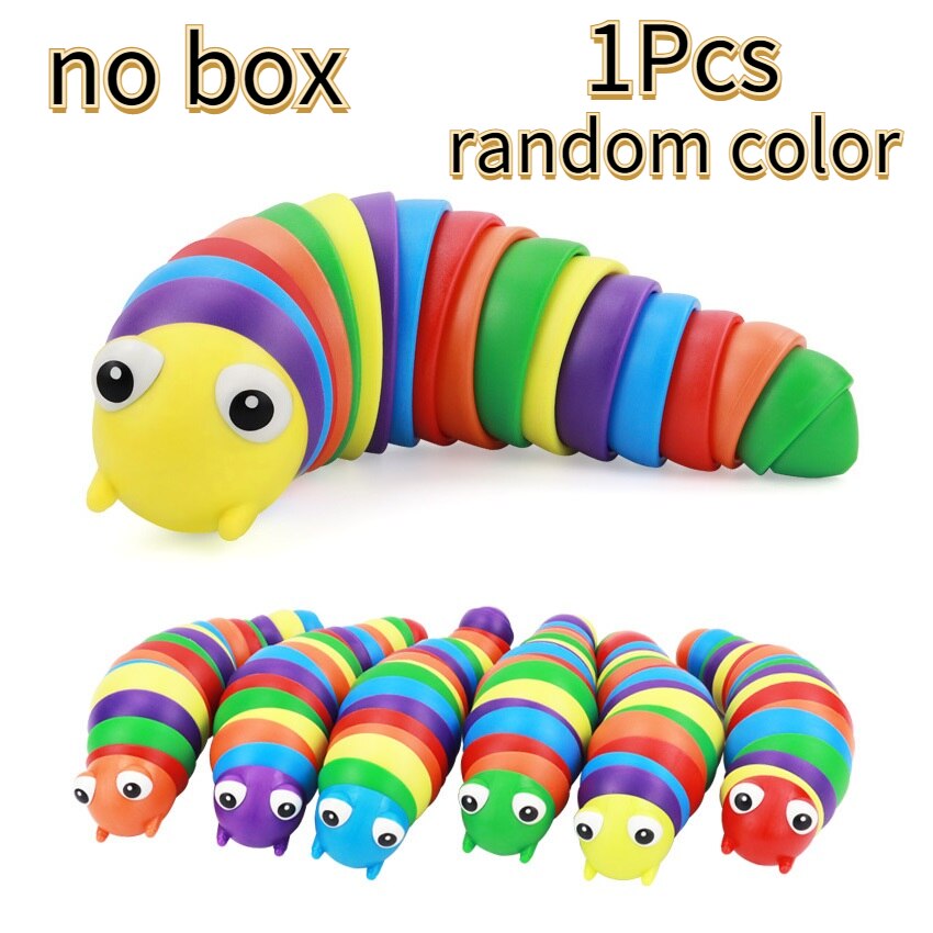 Juguete sensorial de Caracol Flexible para adulto, juguete antiestrés para Squirming Slug, autismo, para niños con autismo, descompresión: 2-no bo-random color