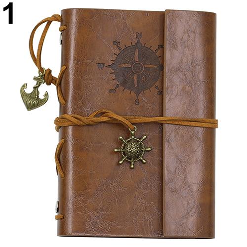 1pc retro ankare konstläder omslag anteckningsbok journal resenär roder ankare bok dagbok blank lösblad ringpärm 5 färger