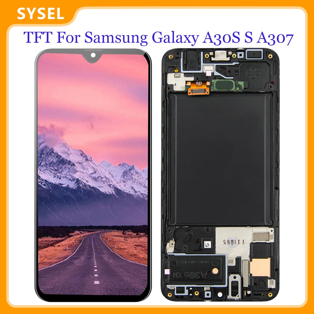 6.4 " skærm til samsung galaxy  a30s sm -a307fn /  ds  a307f /  ds  a307f a307 lcd touch screen digitizer glaspanelsamling