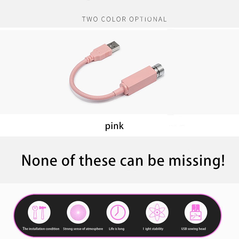 Universal Mini USB Plug LED Car Roof Star Night Lights Projector Light Interior Ambient Atmosphere Galaxy Lamp Decoration Light